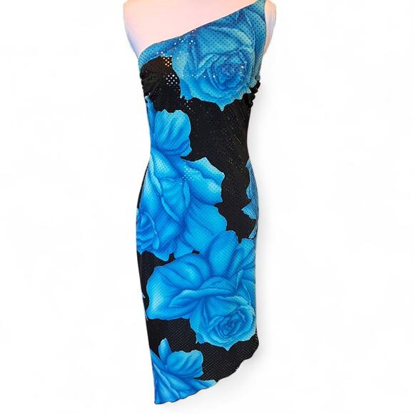 Vintage Cache One-Shoulder Sequin Dress Y2K Asymmetrical Cocktail / Prom / Party - Picture 1 of 7